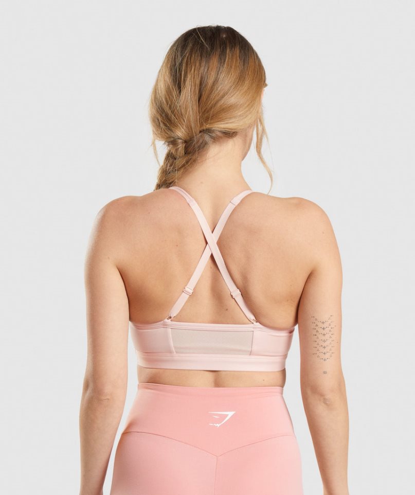 Women's Gymshark Ruched Sports Bra Light Pink | CA 1D8630